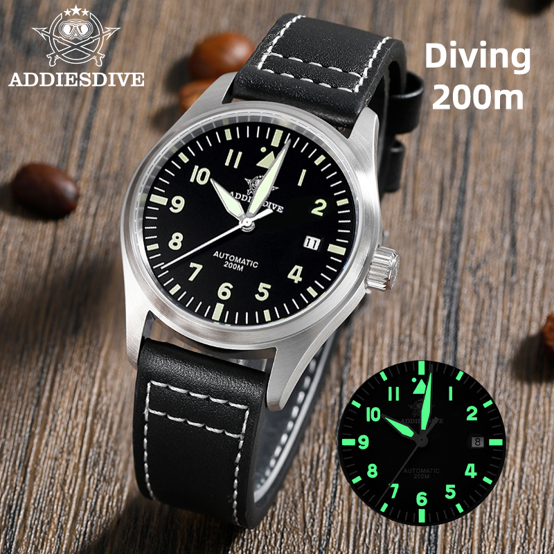 Automatic Pilot Watch - ADDIESDIVE Men's Automatic Mechanical Diving Watch