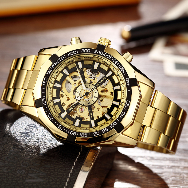Luxury Watch From China - Skeleton Sports Automatic Stainless Steel Bracelet
