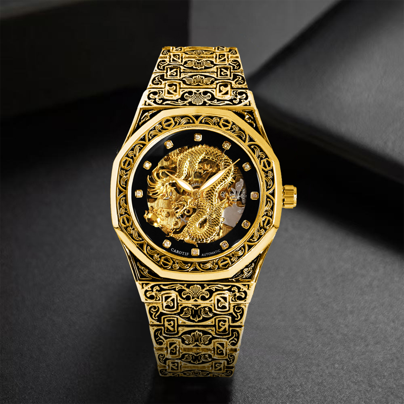 A men's black and gold vintage – Luxury Watch Gold And Black recenzja i cena