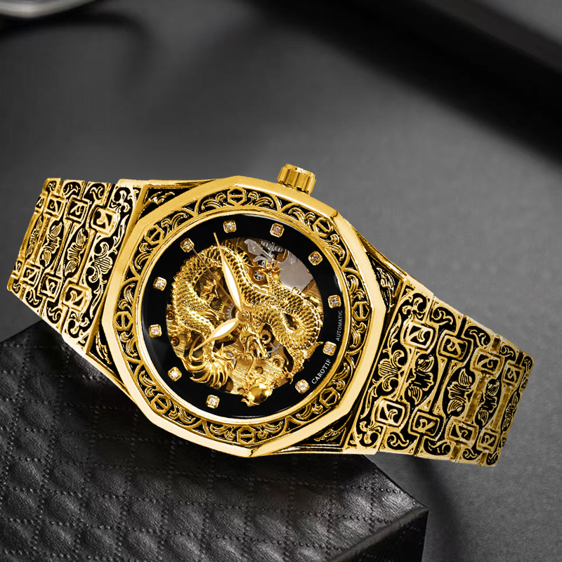 A men's black and gold vintage – Luxury Watch Gold And Black recenzja i cena
