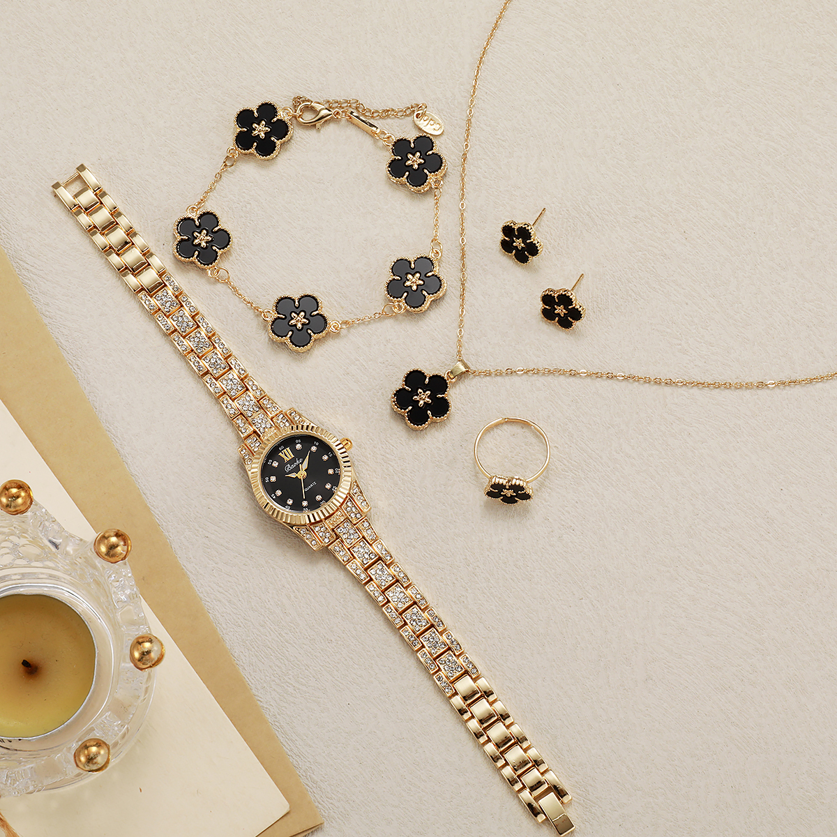 Luxury Gold Crystal Watch Blac – Luxury Watch Gold And Black recenzja i cena