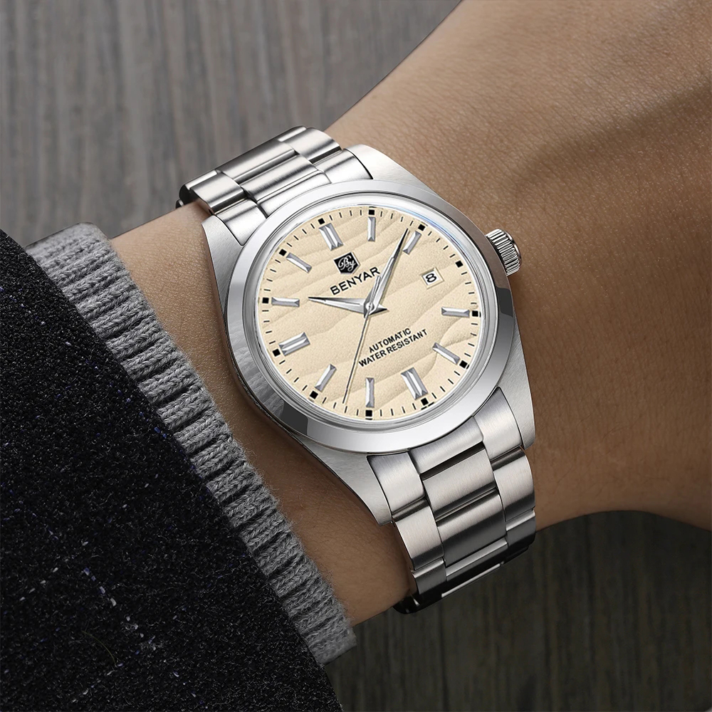 BENYAR luxury brand 40MM sand  – Automatic Pilot Watch recenzja i cena