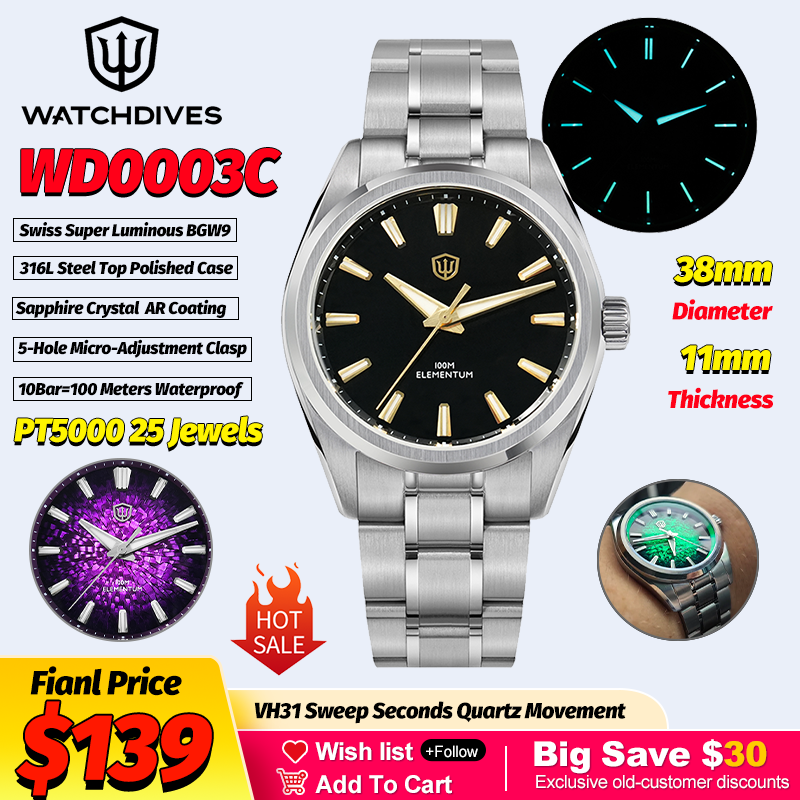 Watchdives WD0003C Relojes 38M – Luxury Watch Gold And Black recenzja i cena