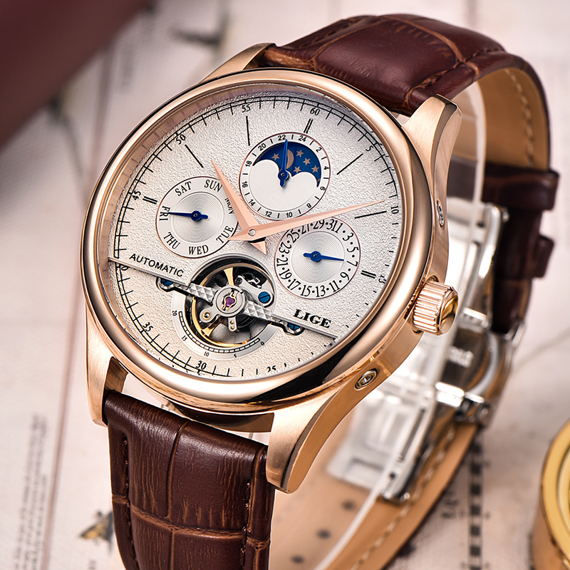 LIGE Brand Classic Mens Retro  – Automatic Pilot Watch recenzja i cena