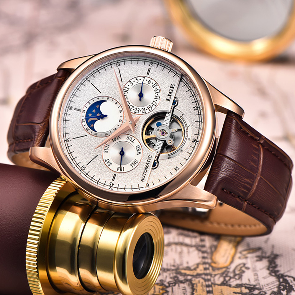 LIGE Brand Classic Mens Retro  – Automatic Pilot Watch recenzja i cena