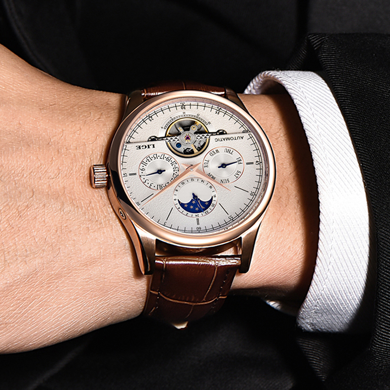 LIGE Brand Classic Mens Retro  – Automatic Pilot Watch recenzja i cena