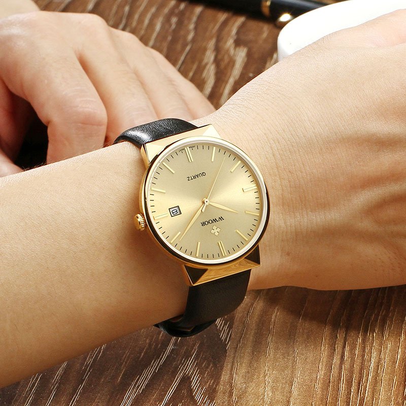 WWOOR Men's Watches Top Brand  – Luxury Watch Gold And Black recenzja i cena