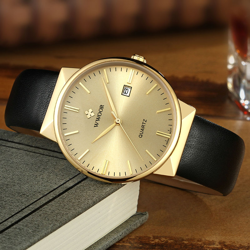 WWOOR Men's Watches Top Brand  – Luxury Watch Gold And Black recenzja i cena