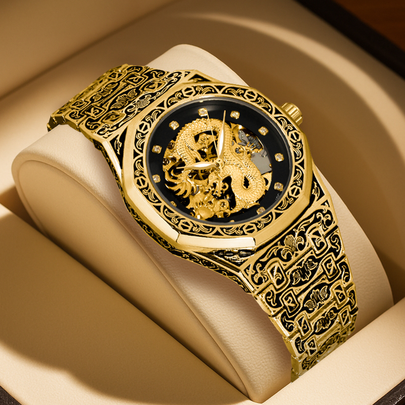 A men's black and gold vintage – Luxury Watch Gold And Black recenzja i cena
