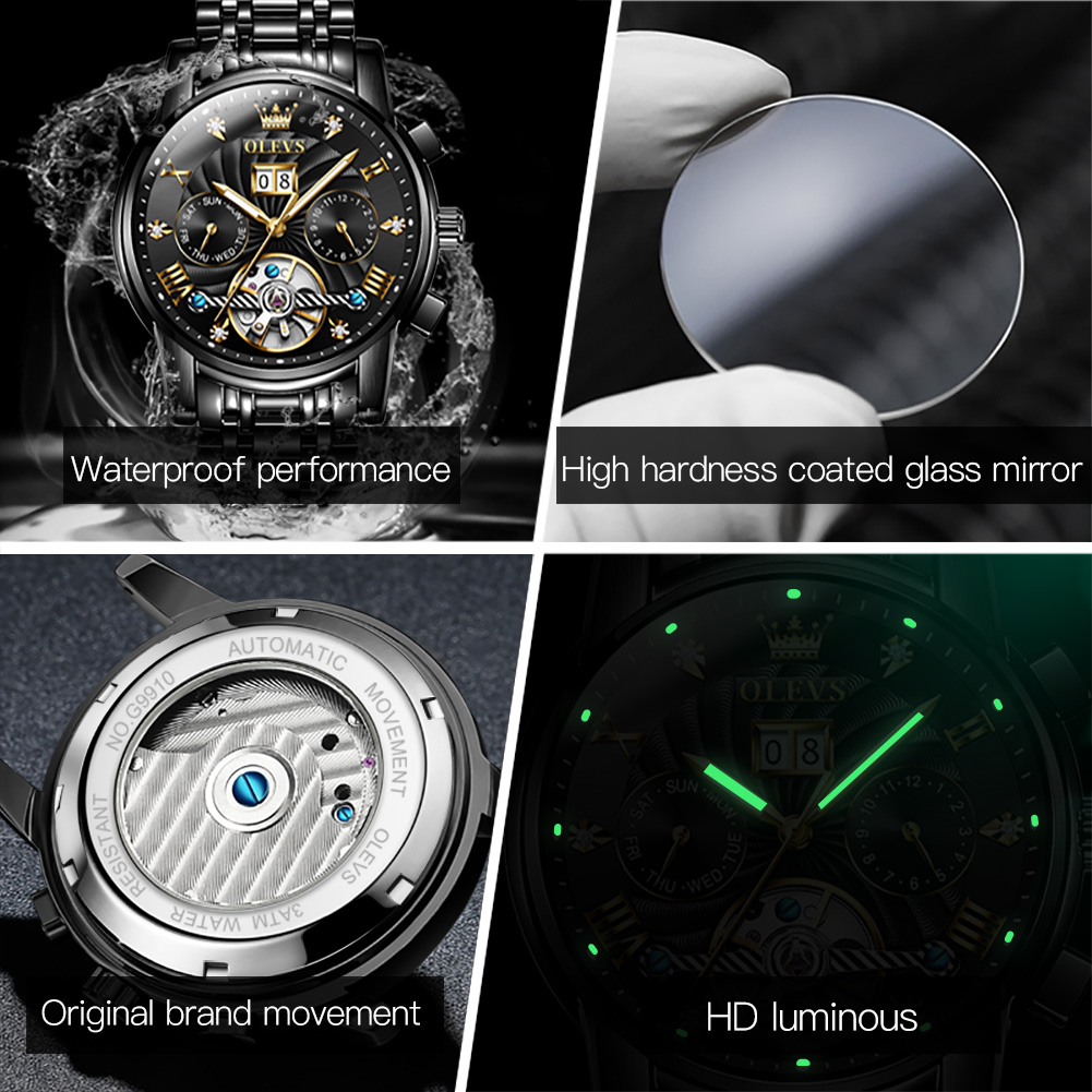 OLEVS Classic Men's Watches To – Automatic Pilot Watch recenzja i cena