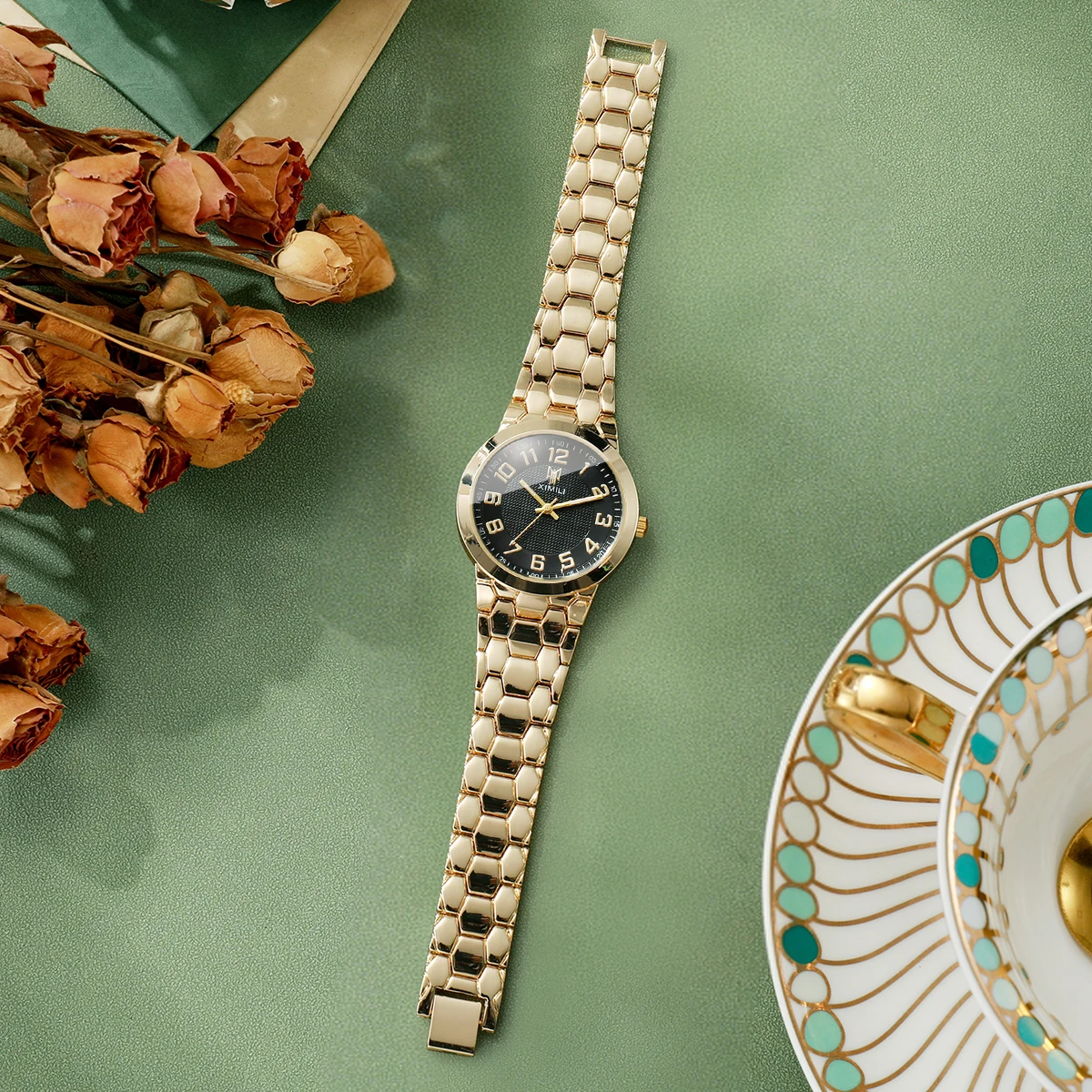Luxury Gold Tone Women's Wrist – Luxury Watch Gold And Black recenzja i cena